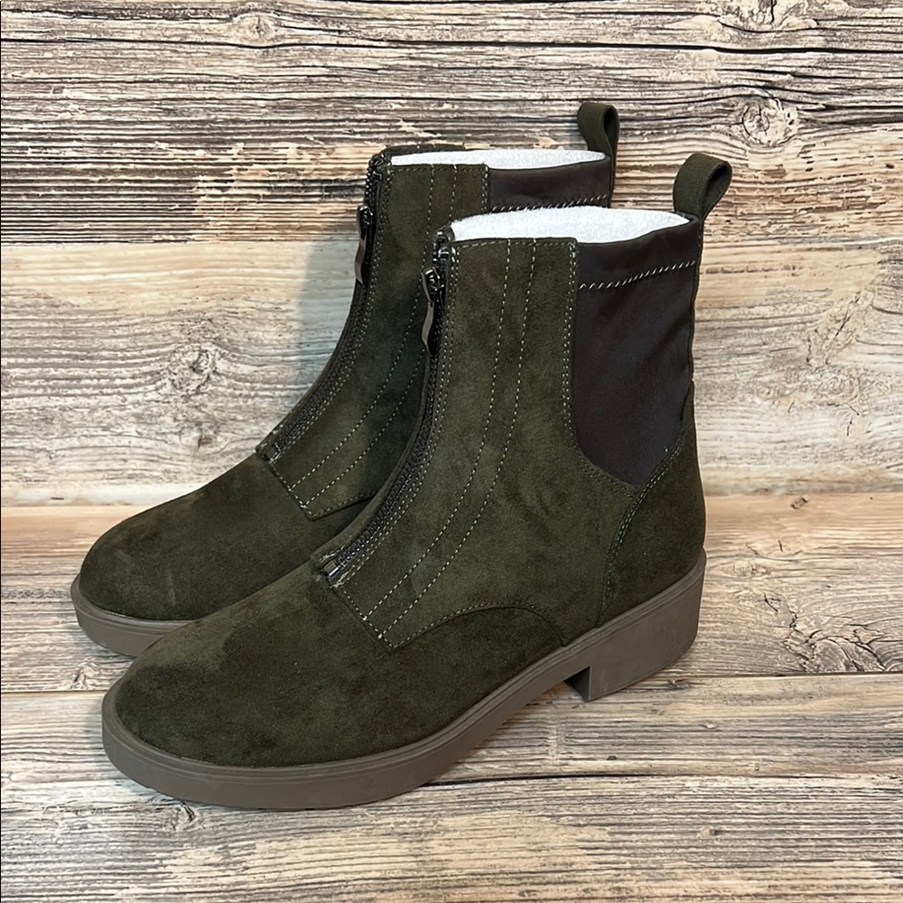 Olive Green Combat & Moto Boots